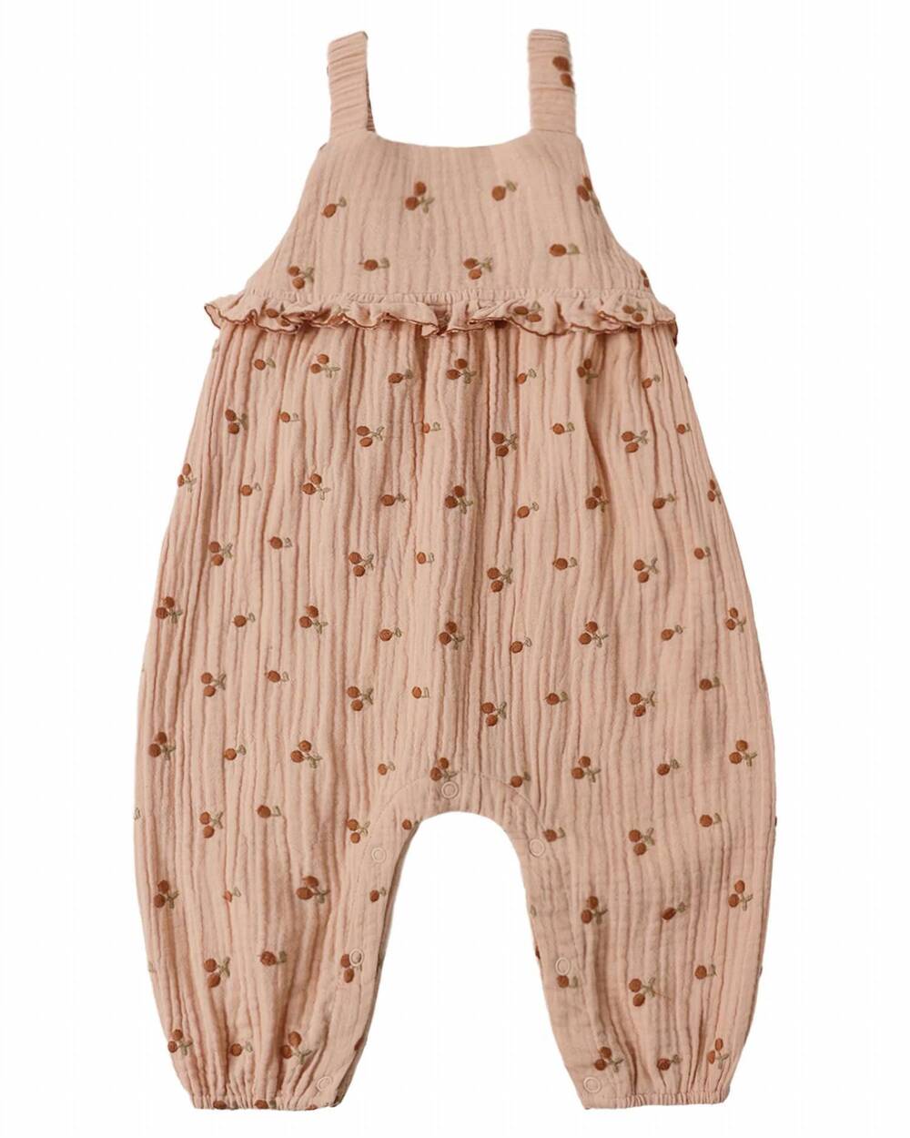 NEW RYLEE + CRU girl's kinsley jumpsuit in cherry /melon